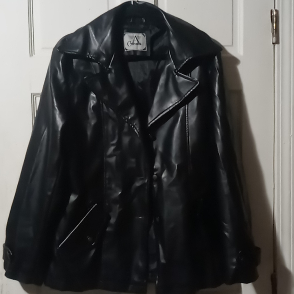 Armani black leather jacket